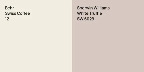 12 Swiss Coffee vs SW 6029 White Truffle