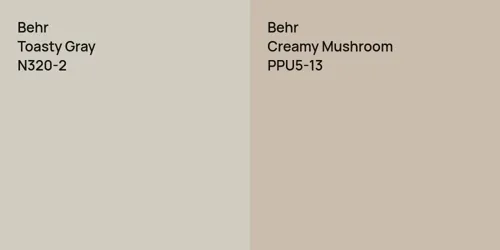 N320-2 Toasty Gray vs PPU5-13 Creamy Mushroom