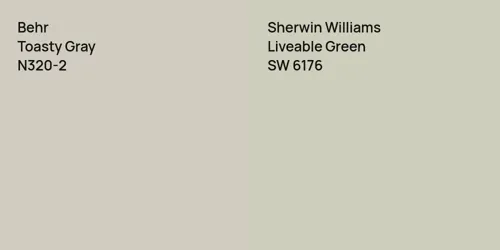 N320-2 Toasty Gray vs SW 6176 Liveable Green