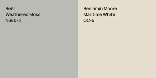 N380-3 Weathered Moss vs OC-5 Maritime White