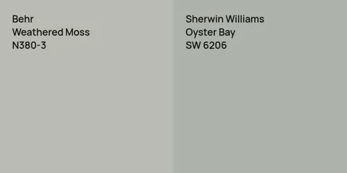 N380-3 Weathered Moss vs SW 6206 Oyster Bay