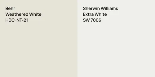 HDC-NT-21 Weathered White vs SW 7006 Extra White