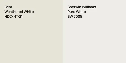 HDC-NT-21 Weathered White vs SW 7005 Pure White