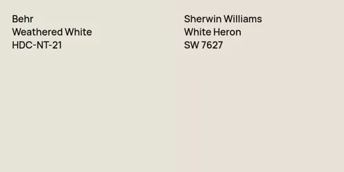 HDC-NT-21 Weathered White vs SW 7627 White Heron