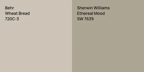 720C-3 Wheat Bread vs SW 7639 Ethereal Mood