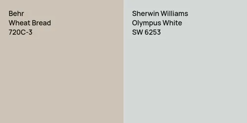 720C-3 Wheat Bread vs SW 6253 Olympus White