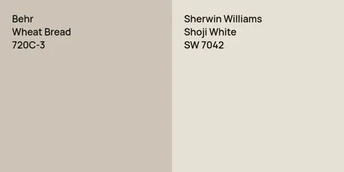 720C-3 Wheat Bread vs SW 7042 Shoji White