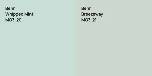 MQ3-20 Whipped Mint vs MQ3-21 Breezeway