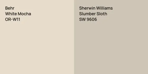 OR-W11 White Mocha vs SW 9606 Slumber Sloth