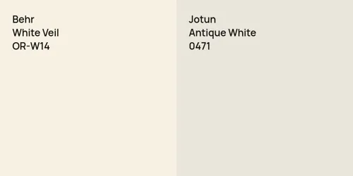 OR-W14 White Veil vs 0471 Antique White