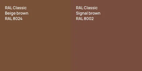 RAL 8024  Beige brown vs RAL 8002  Signal brown