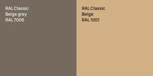 RAL 7006  Beige grey vs RAL 1001  Beige