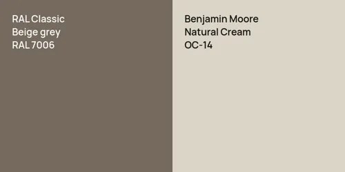 RAL 7006  Beige grey vs OC-14 Natural Cream