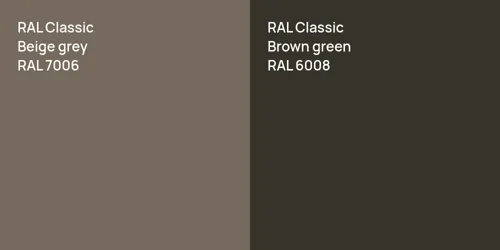 RAL 7006  Beige grey vs RAL 6008  Brown green