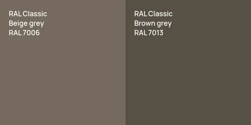 RAL 7006  Beige grey vs RAL 7013  Brown grey