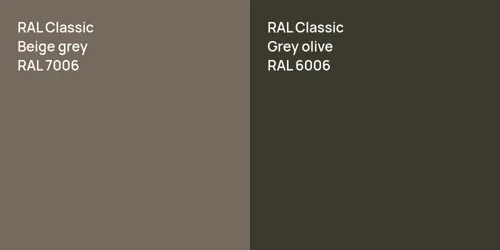 RAL 7006  Beige grey vs RAL 6006  Grey olive