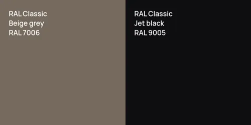 RAL 7006  Beige grey vs RAL 9005  Jet black