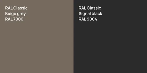 RAL 7006  Beige grey vs RAL 9004  Signal black