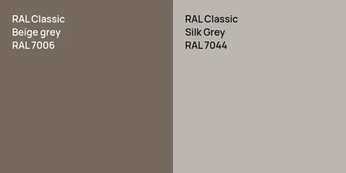 RAL 7006  Beige grey vs RAL 7044 Silk Grey