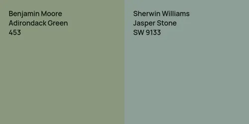 453 Adirondack Green vs SW 9133 Jasper Stone