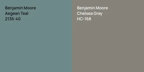 2136-40 Aegean Teal vs HC-168 Chelsea Gray