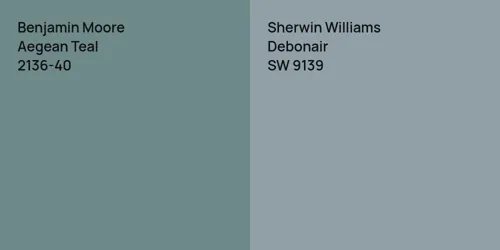 2136-40 Aegean Teal vs SW 9139 Debonair