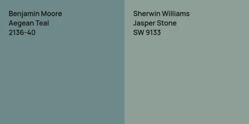 2136-40 Aegean Teal vs SW 9133 Jasper Stone