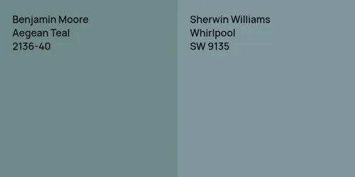 2136-40 Aegean Teal vs SW 9135 Whirlpool