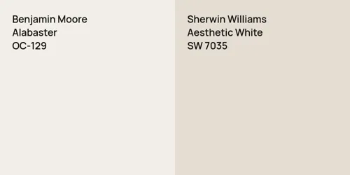 OC-129 Alabaster vs SW 7035 Aesthetic White