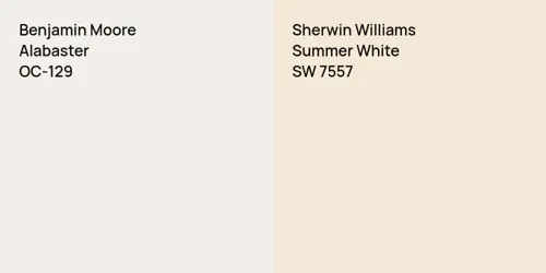 OC-129 Alabaster vs SW 7557 Summer White