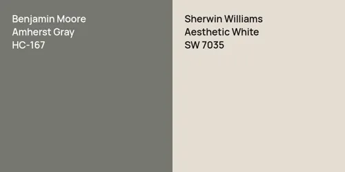 HC-167 Amherst Gray vs SW 7035 Aesthetic White