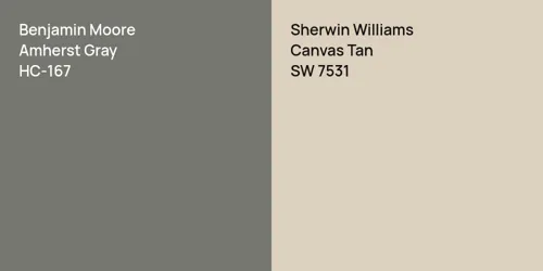 HC-167 Amherst Gray vs SW 7531 Canvas Tan