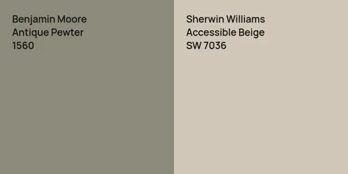 1560 Antique Pewter vs SW 7036 Accessible Beige