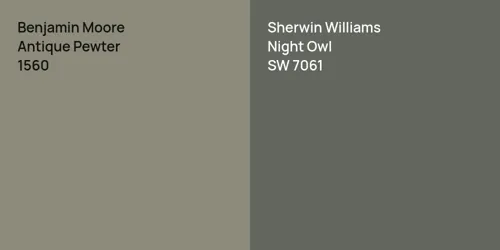 1560 Antique Pewter vs SW 7061 Night Owl