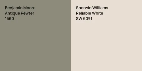 1560 Antique Pewter vs SW 6091 Reliable White