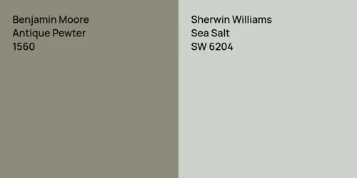 1560 Antique Pewter vs SW 6204 Sea Salt