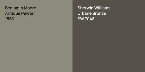 1560 Antique Pewter vs SW 7048 Urbane Bronze