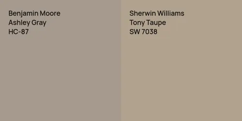 HC-87 Ashley Gray vs SW 7038 Tony Taupe