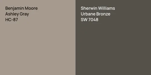 HC-87 Ashley Gray vs SW 7048 Urbane Bronze