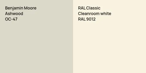 OC-47 Ashwood vs RAL 9012 Cleanroom white