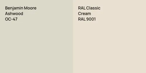 OC-47 Ashwood vs RAL 9001  Cream