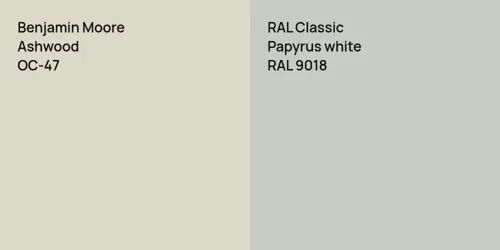 OC-47 Ashwood vs RAL 9018 Papyrus white