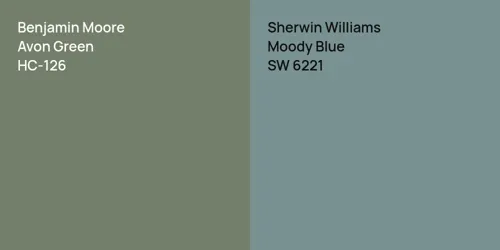 HC-126 Avon Green vs SW 6221 Moody Blue