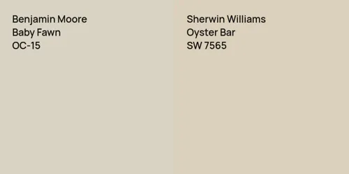 OC-15 Baby Fawn vs SW 7565 Oyster Bar