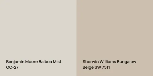 OC-27 Balboa Mist vs SW 7511 Bungalow Beige