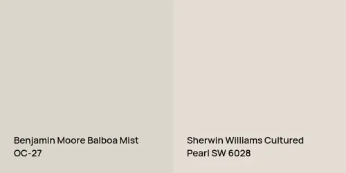 OC-27 Balboa Mist vs SW 6028 Cultured Pearl