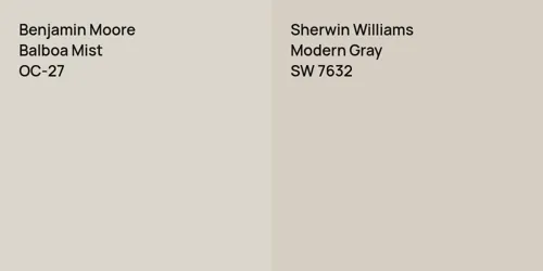 OC-27 Balboa Mist vs SW 7632 Modern Gray