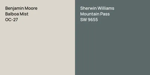 OC-27 Balboa Mist vs SW 9655 Mountain Pass