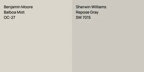 OC-27 Balboa Mist vs SW 7015 Repose Gray