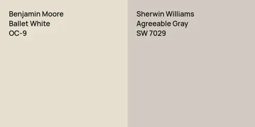 OC-9 Ballet White vs SW 7029 Agreeable Gray